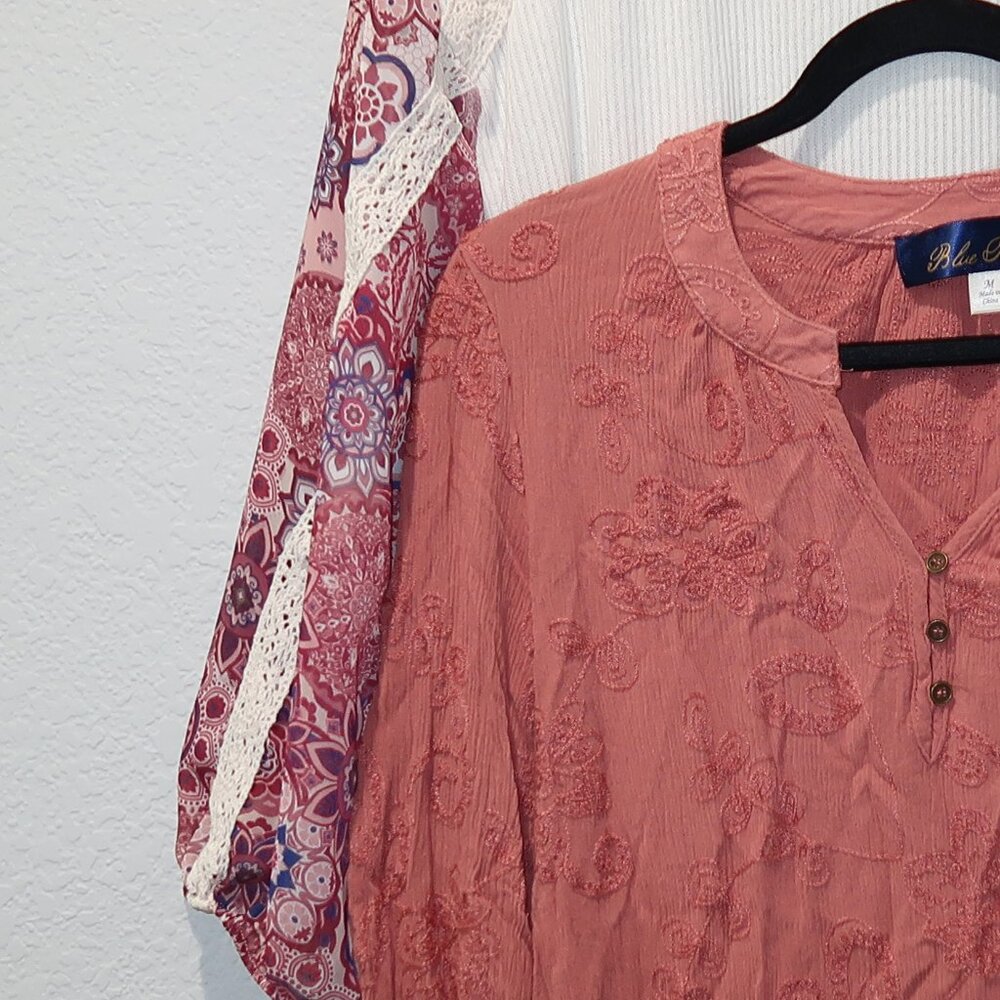 Blue Rain Blouse Womens Bundle Lot Long Sleeve Lightweight Flowy Top S/M - Picture 4 of 17